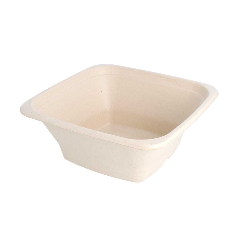 Boles Cuadrados 'Bionic' 950 Ml 18X18X7 Cm Natural Bagazo (400 Unid.)