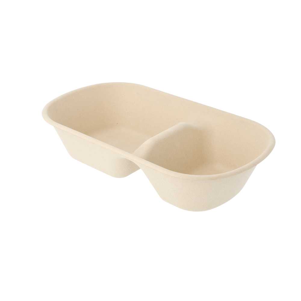 Lunch Boxes 2 Compart. 'Bionic' 800 Ml 23,2X13,3X5,1 Cm Natural Bambú (500 Unid.)