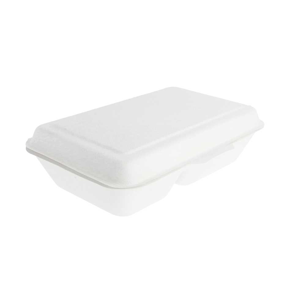 Conchas 2 Compart. 'Bionic' 1 L 16,5X22,5X6,4 Cm Blanco Bagazo (500 Unid.)