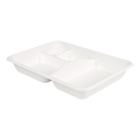 BANDEJAS 4 COMPART. 'BIONIC' 23x17x3,5 CM BLANCO BAGAZO (400 UNID.)