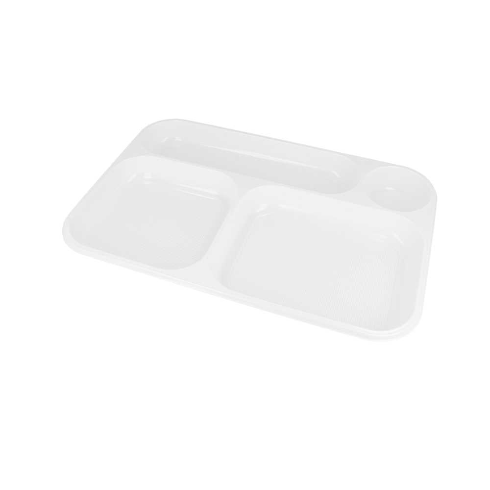 BANDEJAS PARA LLEVAR - 4 COMP. 36x24 CM BLANCO PS (300 UNID.)