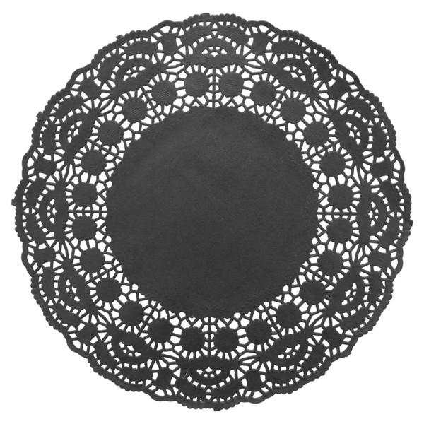 Rodales Calados 40 G/M2 Ø 24 Cm Negro Papel (250 Unid.)