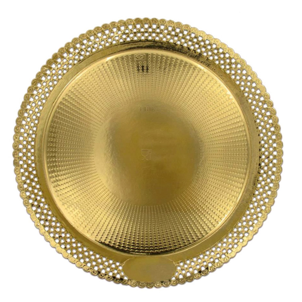 BANDEJAS BLONDA 'ERIK' 1200 G/M2 + 300 G/M2 PP Ø 40 CM DORADO CARTÓN (100 UNID.)