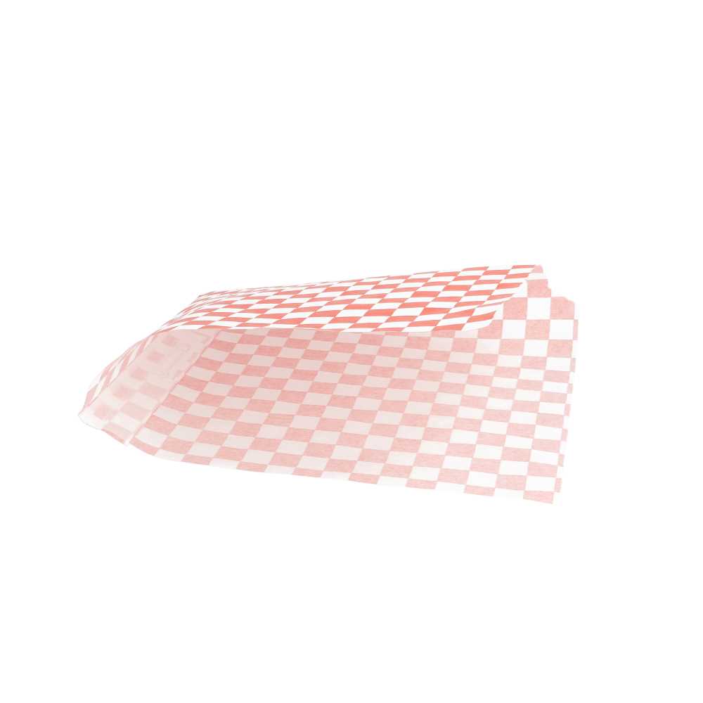 PAPEL ANTIGRASAS ABIERTO 2 LADOS FAST FOOD 'FITIPALDI' 35 G/M2 16x16,5 CM ROJO PERG. ANTIGRASAS (500 UNID.)