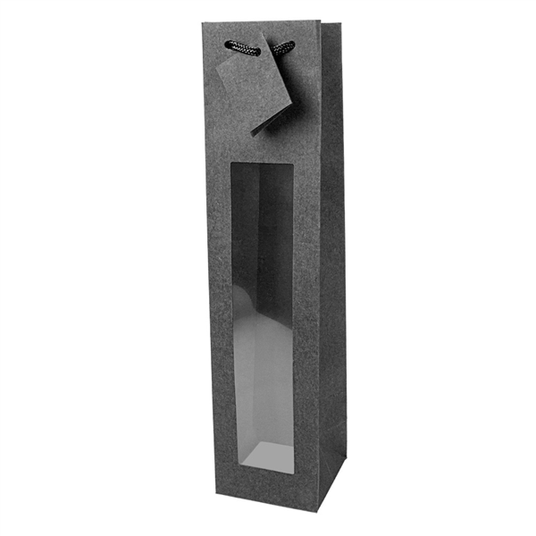 10 U. BOLSAS PORTA BOTELLAS CON VENTANA 175 G/M2 9,2+8,8x38 CM NEGRO KRAFT (1 UNID.)