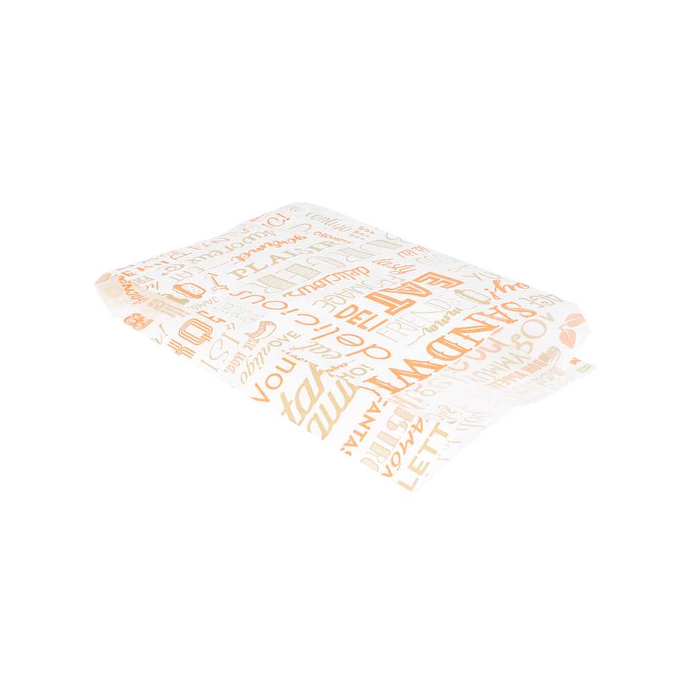 BOLSAS HAMBURGUESAS 'PAROLE' 35 G/M2 14+7x22 CM NARANJA PERG. ANTIGRASAS (500 UNID.)