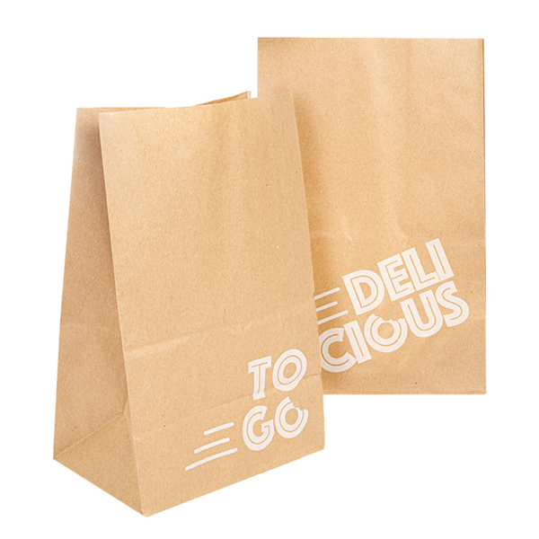 BOLSAS SOS SIN ASAS - DELICIOUS TO GO 50 G/M2 18+12x28 CM NATURAL KRAFT (500 UNID.)