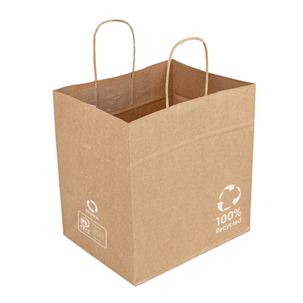 Bolsas Sos Catering Con Asas 80 G/M2 26+17X24 Cm Natural Kraft (250 Unid.)