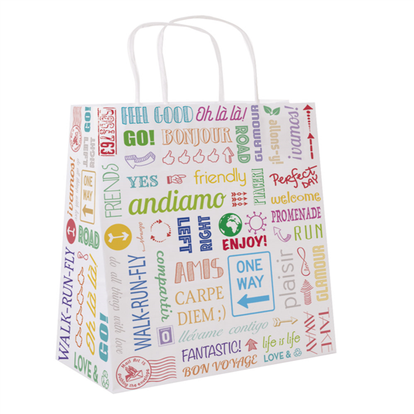 BOLSAS SOS CON ASAS 'PAROLE' 80 G/M2 26+14x32 CM BLANCO CELULOSA (250 UNID.)