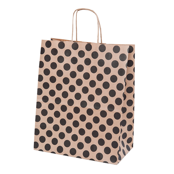 Bolsas Sos Con Asas - Topos 80 G/M2 26+14X32 Cm Natural Kraft (250 Unid.)