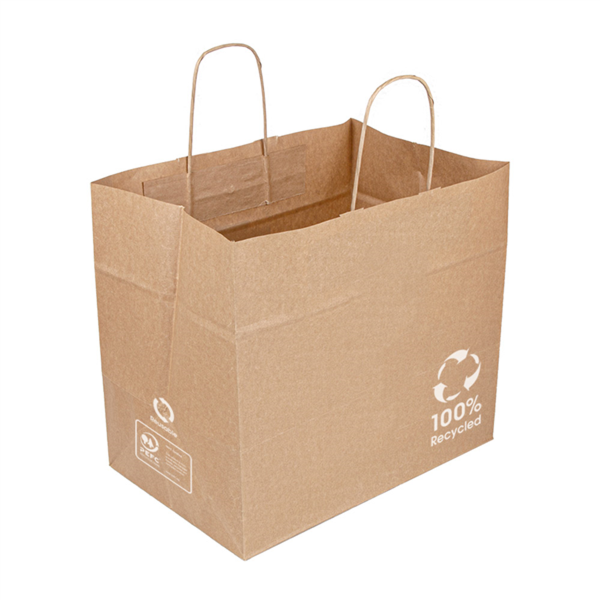 BOLSAS SOS CATERING CON ASAS 90 G/M2 32+21x28,5 CM NATURAL KRAFT (250 UNID.)