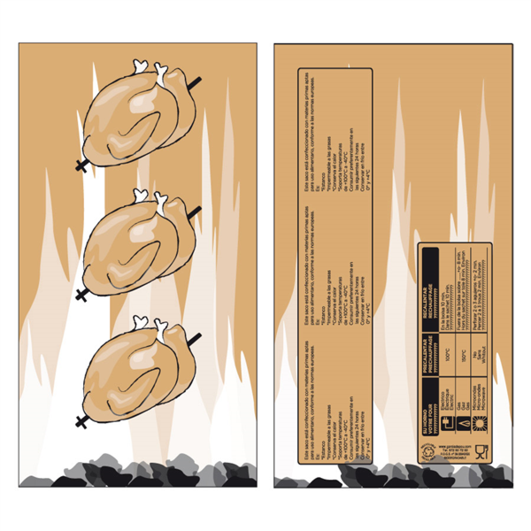 Bolsas Para 1 Pollo Asado 45 G/M2 + 15Μ Pp 18+5,5X33 Cm Marrón Kraft (500 Unid.)