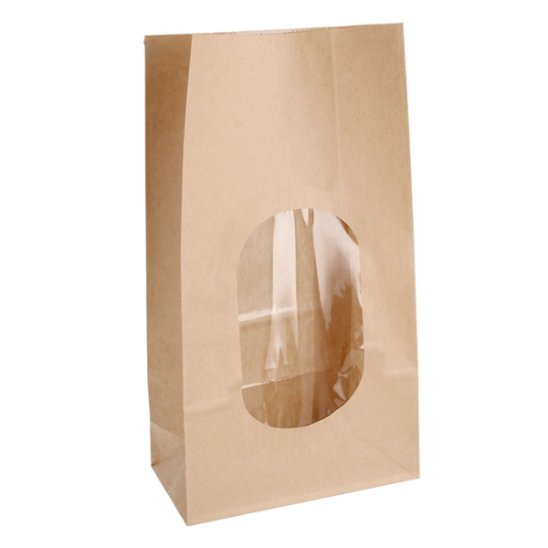 BOLSAS SOS CON VENTANA 3600 GR 60 G/M2 + 25µ OPP 15+9x28 CM NATURAL KRAFT (500 UNID.)