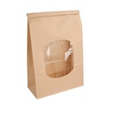Bolsas Sos Autocierre Con Ventana 2500 Gr 60 G/M2 + 25Μ Opp 15,5+7X24,2 Cm Natural Kraft (500 Unid.)