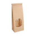 Bolsas Sos Autocierre Con Ventana 1300 Gr 60 G/M2 + 25Μ Opp 9+6X25 Cm Natural Kraft (500 Unid.)