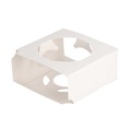 SOPORTE UNIVERSAL PARA TARRINAS SNACKS 275 G/M2 8,5x8x3,5 CM BLANCO CARTONCILLO (800 UNID.)