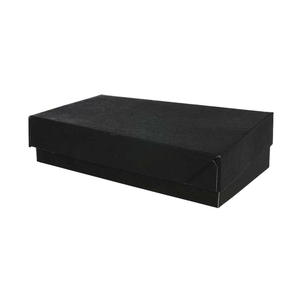 BANDEJAS + TAPA 'THEPACK' 230 G/M2 19,5x11x4,5 CM NEGRO CARTÓN ONDULADO NANO-MICRO (200 UNID.)