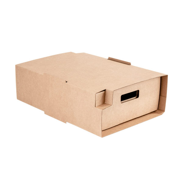 BANDEJAS CATERING PEQUEÑA + FUNDA 400 G/M2 34x26,5x11,5 CM HABANA KRAFT (25 UNID.)