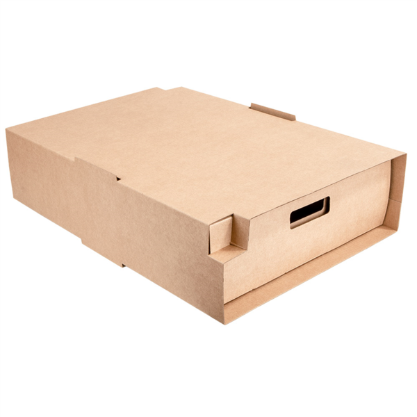 Bandejas Catering Grande + Funda 400 G/M2 45,5X34X11,5 Cm Habana Kraft (25 Unid.)