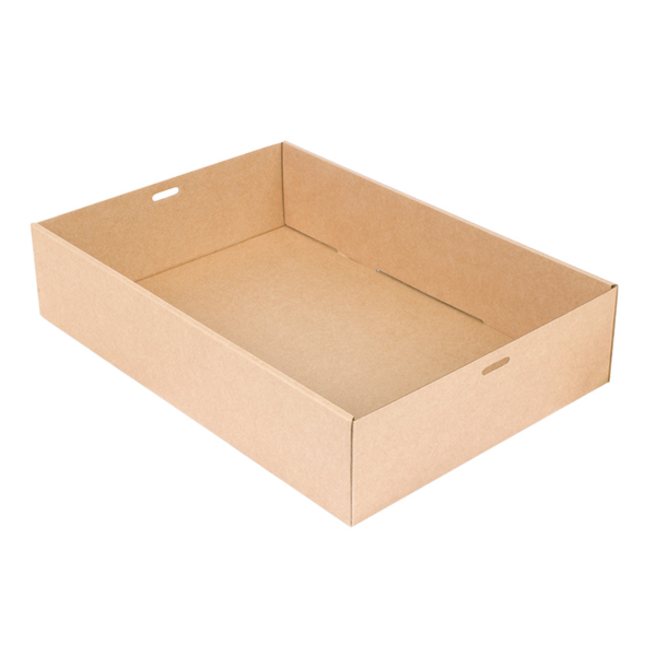 CAJAS CATERING M 375 G/M2 35,9x25,2x8 CM NATURAL KRAFT (100 UNID.)