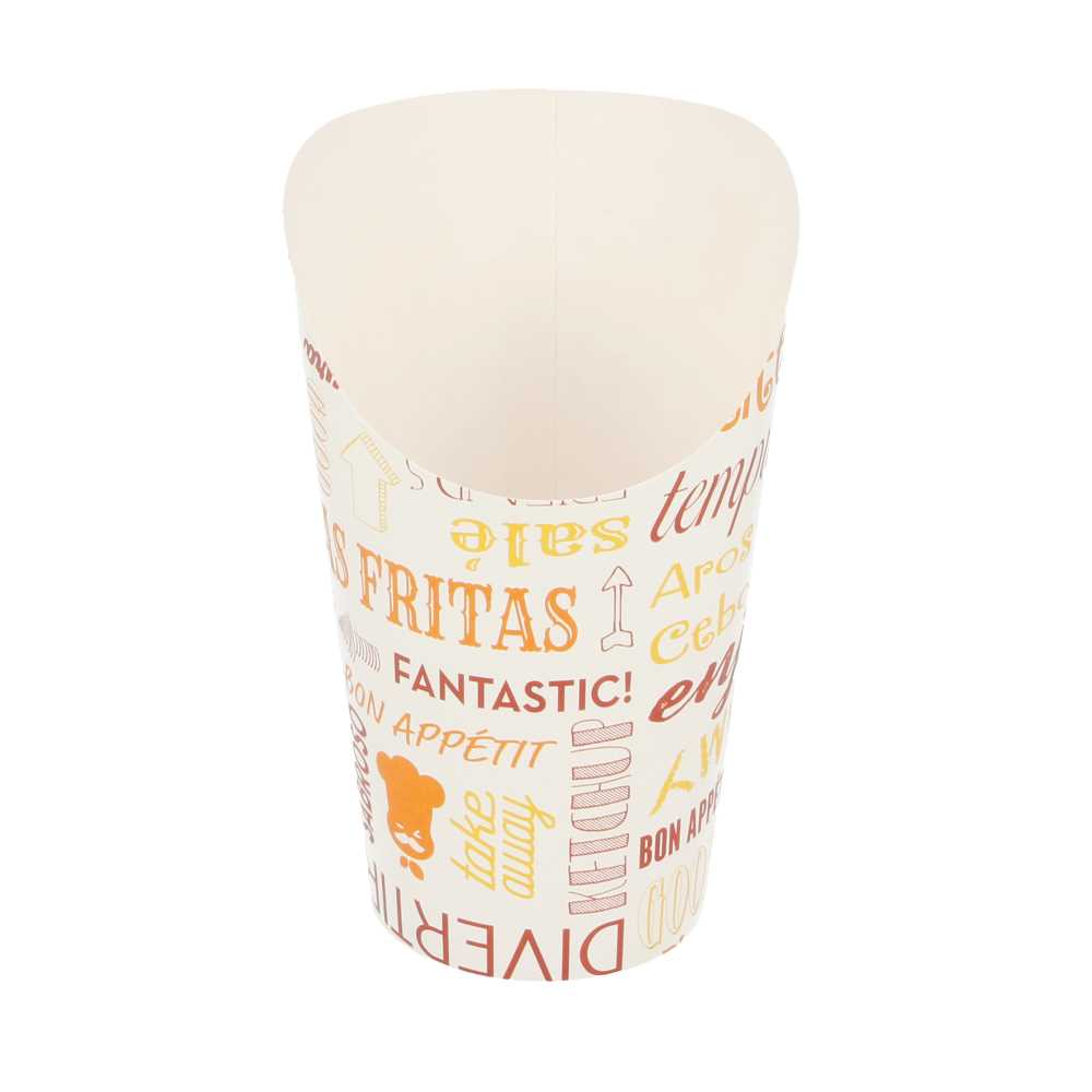 Vasos Fritas Abiertos 'Parole' 16 Oz - 480 Ml 220 + 18Pe G/M2 Ø8,5X13,5 Cm Blanco Cartoncillo (50 Unid.)