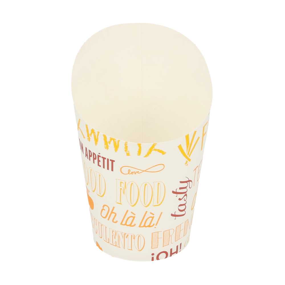 VASOS FRITAS ABIERTOS 'PAROLE' 9 OZ - 270 ML 220 + 18 PE G/M2 Ø7x10,5 CM BLANCO CARTONCILLO (100 UNID.)