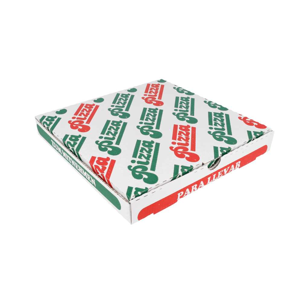 Cajas De Pizza Microcanal 348 G/M2 24X24X3 Cm Blanco Cartón (100 Unid.)