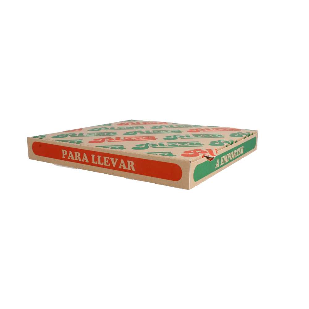 CAJAS DE PIZZA 'THEPACK' 330 G/M2 24x24x3 CM NATURAL CARTÓN ONDULADO MICROCANAL (100 UNID.)