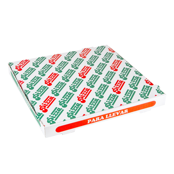 CAJAS DE PIZZA MICROCANAL 348 G/M2 40x40x4 CM BLANCO CARTÓN (100 UNID.)