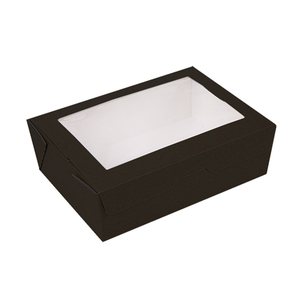 Cajas Con Ventana 'Thepack' 1000 Ml 230 G/M2 + Opp 12X17X5,5 Cm Negro Cartón Ondulado Nano-Micro (200 Unid.)