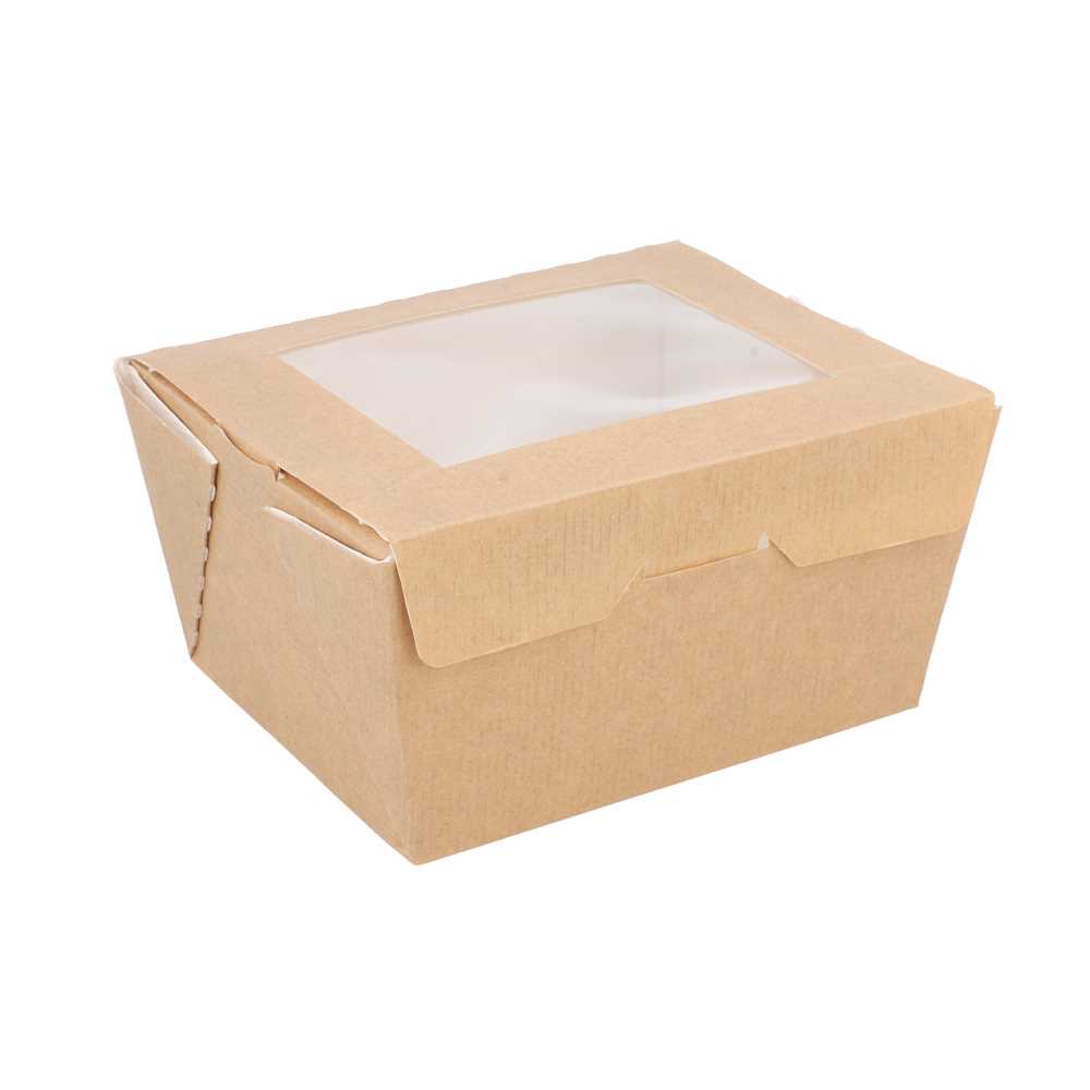 Cajas Con Ventana 'Thepack' 780 Ml 220 G/M2 + Opp 11,2X9X6,4 Cm Natural Cartón Ondulado Nano-Micro (300 Unid.)