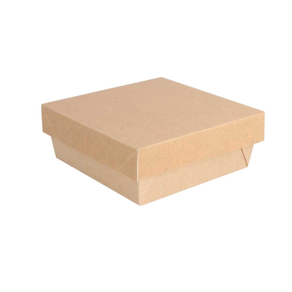 Cajitas+Tapas 'Thepack' 500 Ml 220 G/M2 + 12Pp 12X12X5 Cm Natural Cartón Ondulado Nano-Micro (250 Unid.)