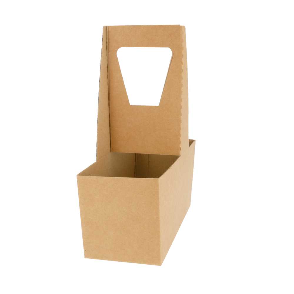 Portavasos, 2 Vasos 300 G/M2 18X8X24 Cm Natural Cartón Ondulado Microcanal (200 Unid.)