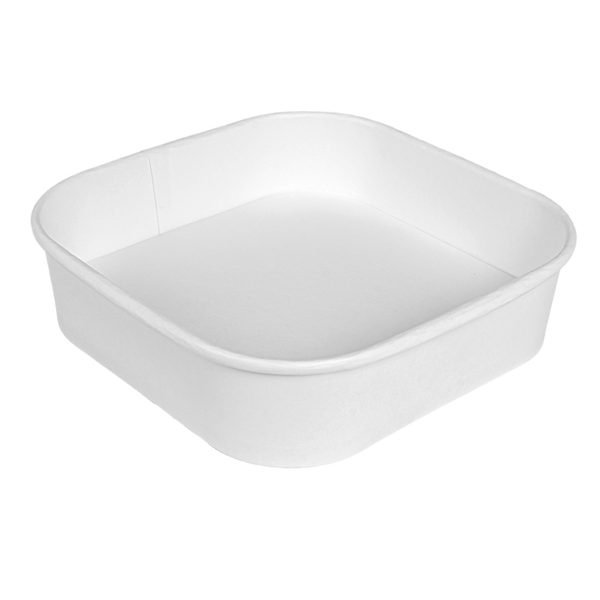 CONTENEDORES CUADRADOS 750 ML 320 + 26 PE G/M2 16,7x16,7x4,3 CM BLANCO KRAFT (300 UNID.)