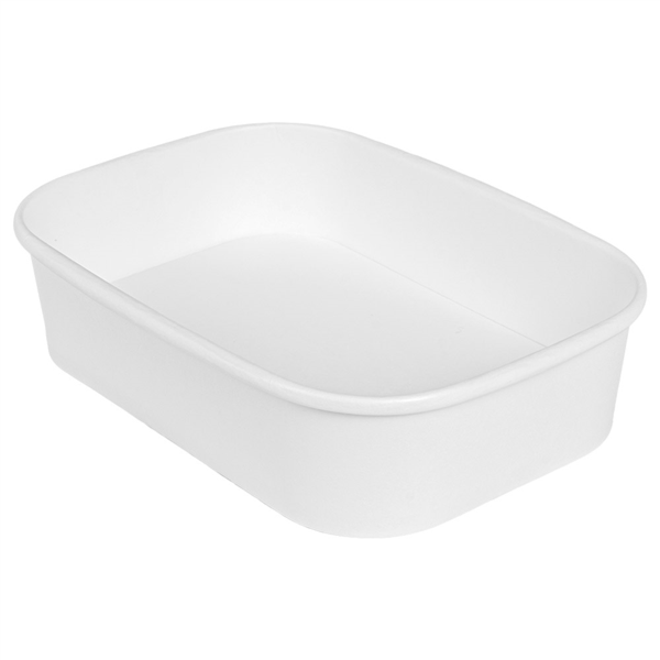 CONTENEDORES RECTANGULARES 500 ML 320 + 26 PE G/M2 17,3x12,3x4,1 CM BLANCO KRAFT (300 UNID.)