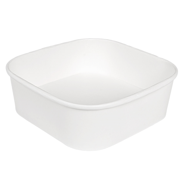 Contenedores Cuadrados 1000 Ml 320 + 26 Pe G/M2 16,7X16,7X5,5 Cm Blanco Kraft (300 Unid.)