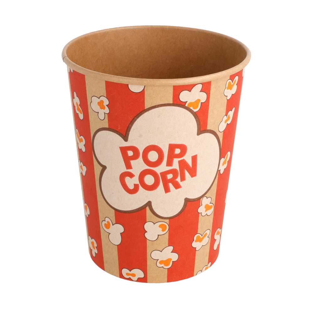 Recipientes Popcorn 960 Ml 230 +20 Pe G/M2 Ø 11,6/8,8X14,2 Cm Kraft (500 Unid.)