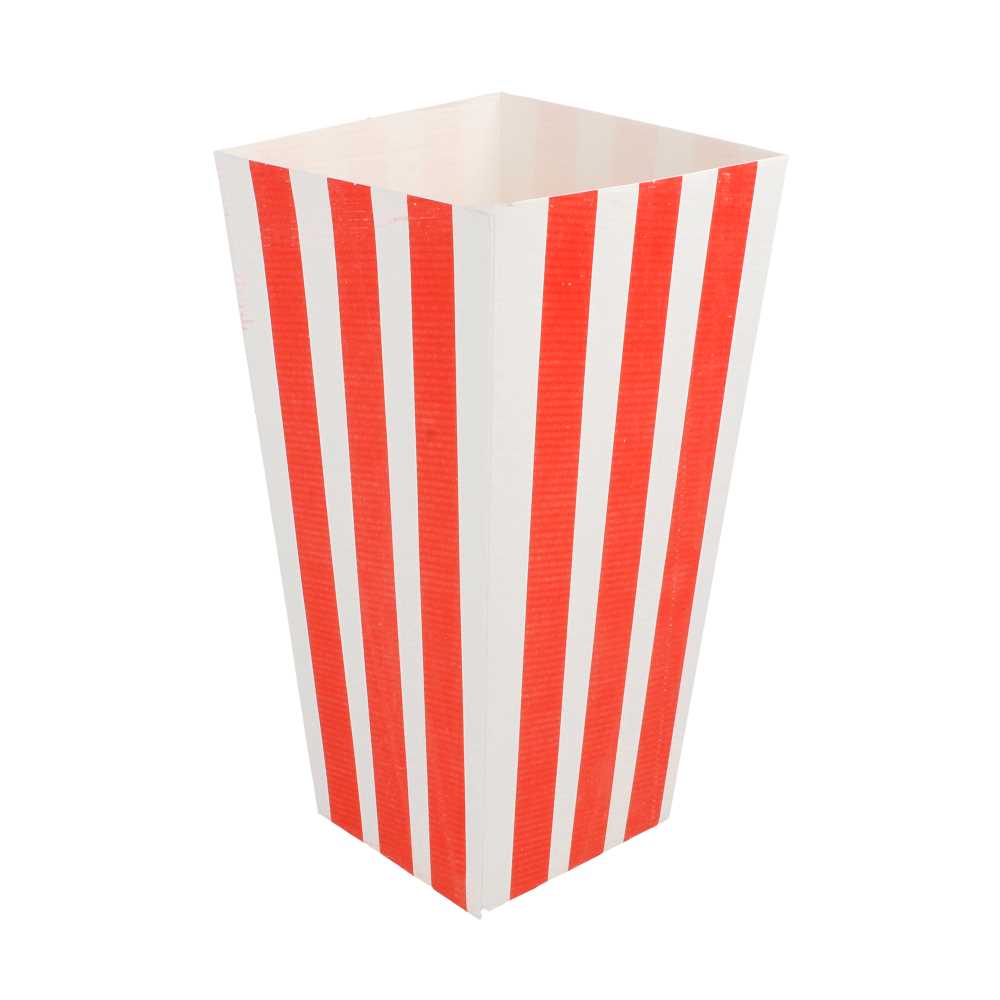 Recipientes Popcorn 'Thepack Stripes' 1 L 6,5X8,7X17,4 Cm Blanco Cartón Ondulado Nano-Micro (600 Unid.)