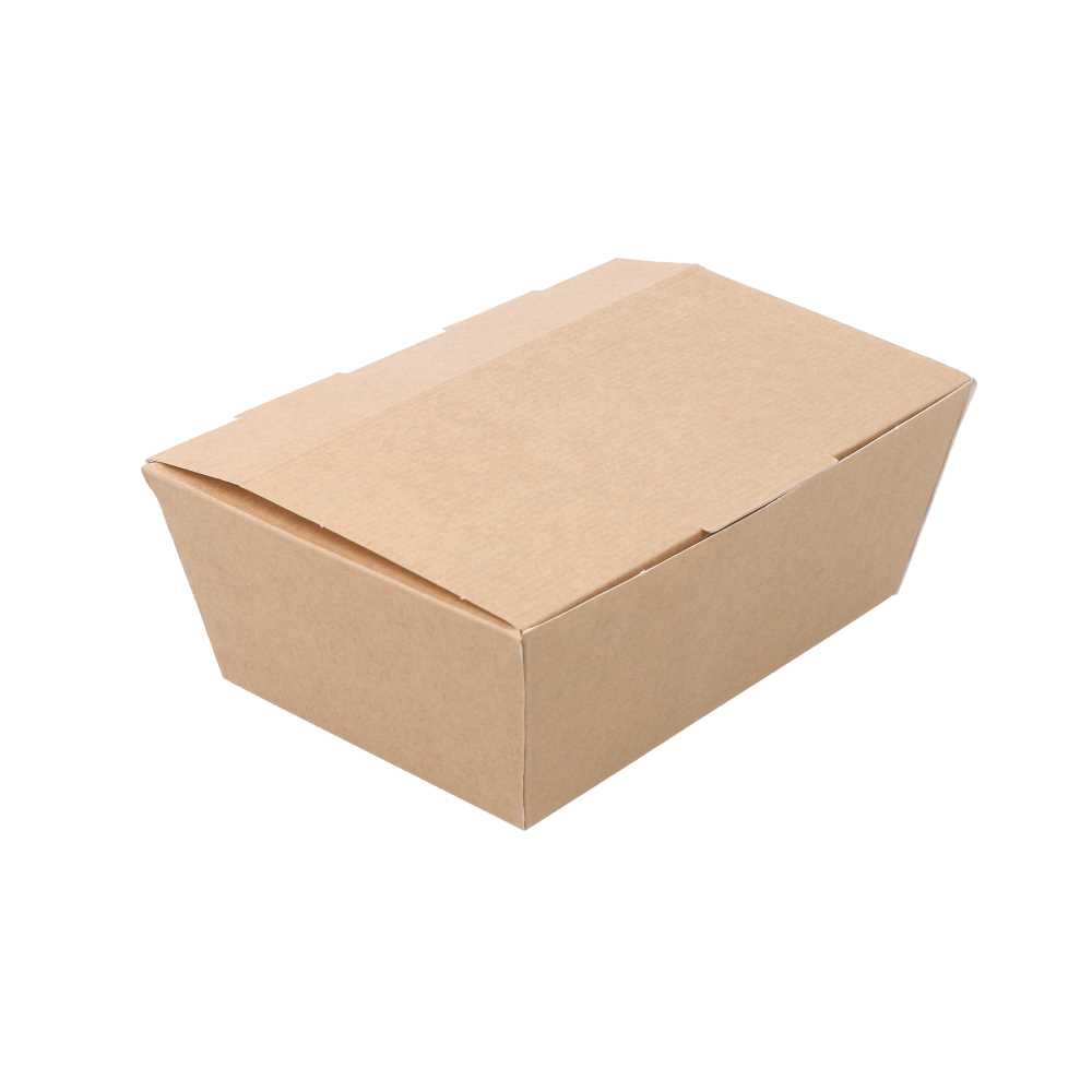 Cajas "Lunch Box" Tapa 'Thepack' 500 Ml (16 Oz) 220 G/M2 14X9,7X5 Cm Natural Cartón Ondulado Nano-Micro (480 Unid.)