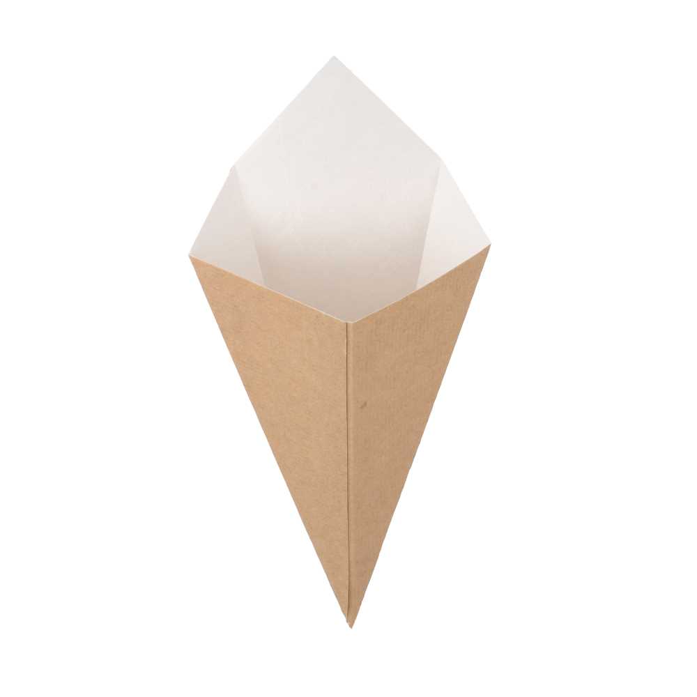 CUCURUCHOS FRITAS 'THEPACK' 100 G 220 G/M2 12,8x21,7 CM NATURAL CARTÓN ONDULADO NANO-MICRO (1600 UNID.)