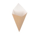 CUCURUCHOS FRITAS 'THEPACK' 250 G 220 G/M2 15,7x26,8 CM NATURAL CARTÓN ONDULADO NANO-MICRO (1200 UNID.)