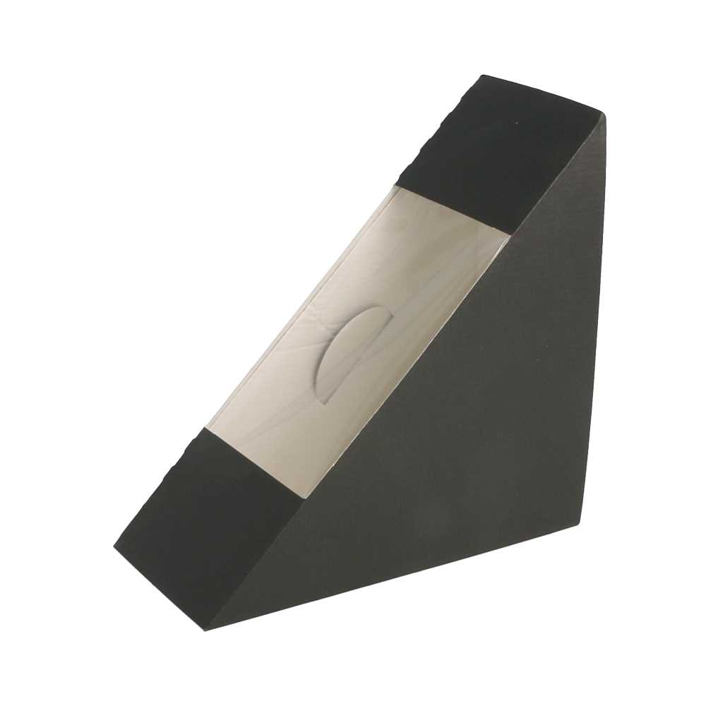 Cajas Sándwiches Con Ventana - Simple 'Thepack' 230 G/M2 + Opp 12,4X12,4X5,5 Cm Negro Cartón Ondulado Nano-Micro (500 Unid.)