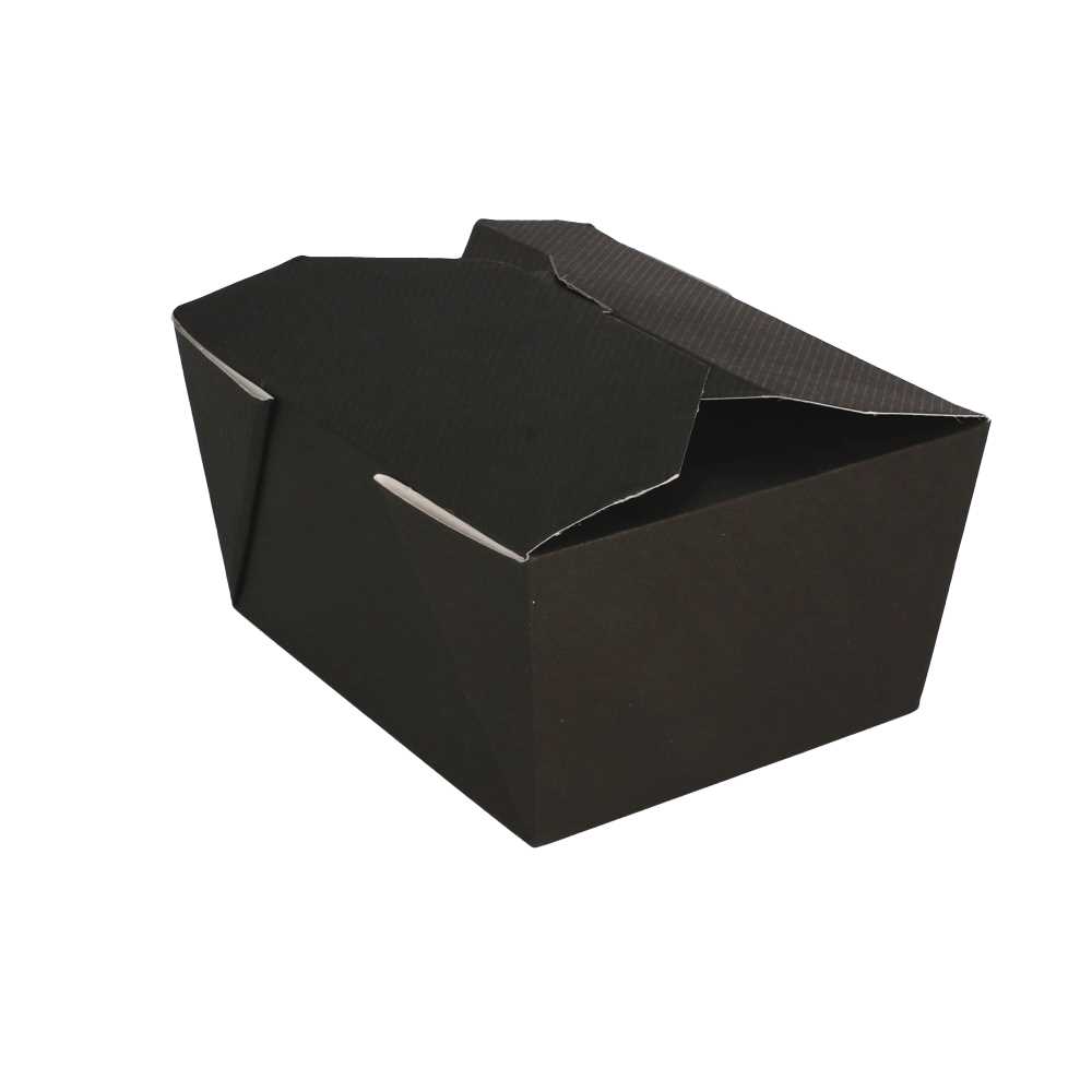 CAJAS AMERICANAS MICROONDABLES 'THEPACK' 780 ML 230 + 12PP G/M2 11,3x9x6,3 CM NEGRO CARTÓN ONDULADO NANO-MICRO (500 UNID.)