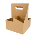 Portavasos, 4 Vasos 330 G/M2 18X18X24 Cm Natural Cartón Ondulado Microcanal (200 Unid.)