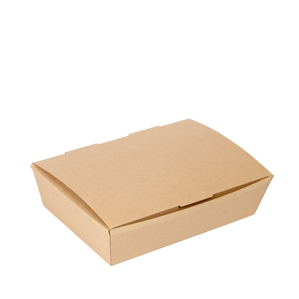 Cajas "Lunch Box" Tapa 'Thepack' 1500 Ml (48 Oz) 220 G/M2 21X18X5,5 Cm Natural Cartón Ondulado Nano-Micro (360 Unid.)