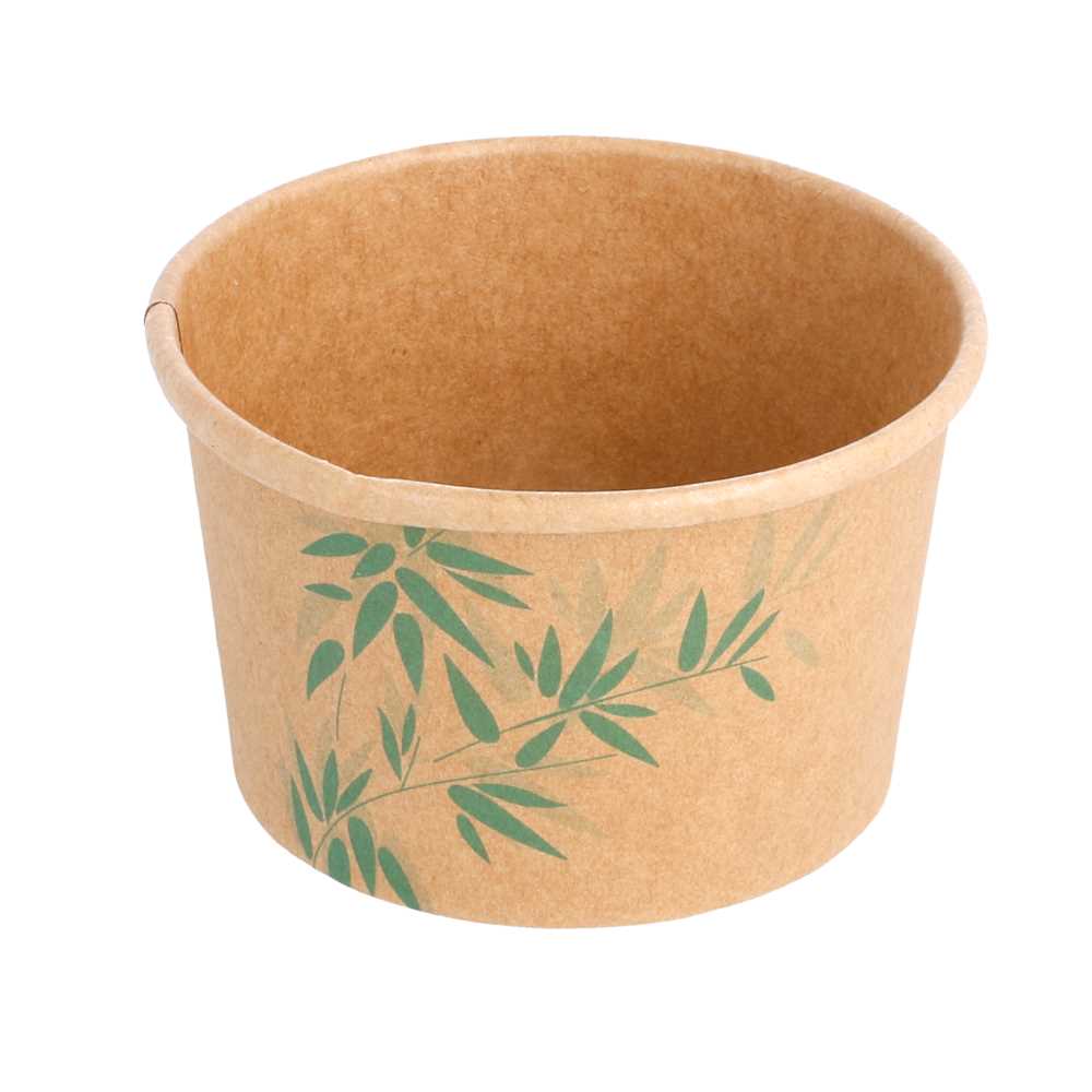 Tarrinas Helados 'Feel Green' 120 Ml 210 + 18 Pe G/M2 Ø7,7X4,7 Cm Marrón Cartoncillo (2000 Unid.)