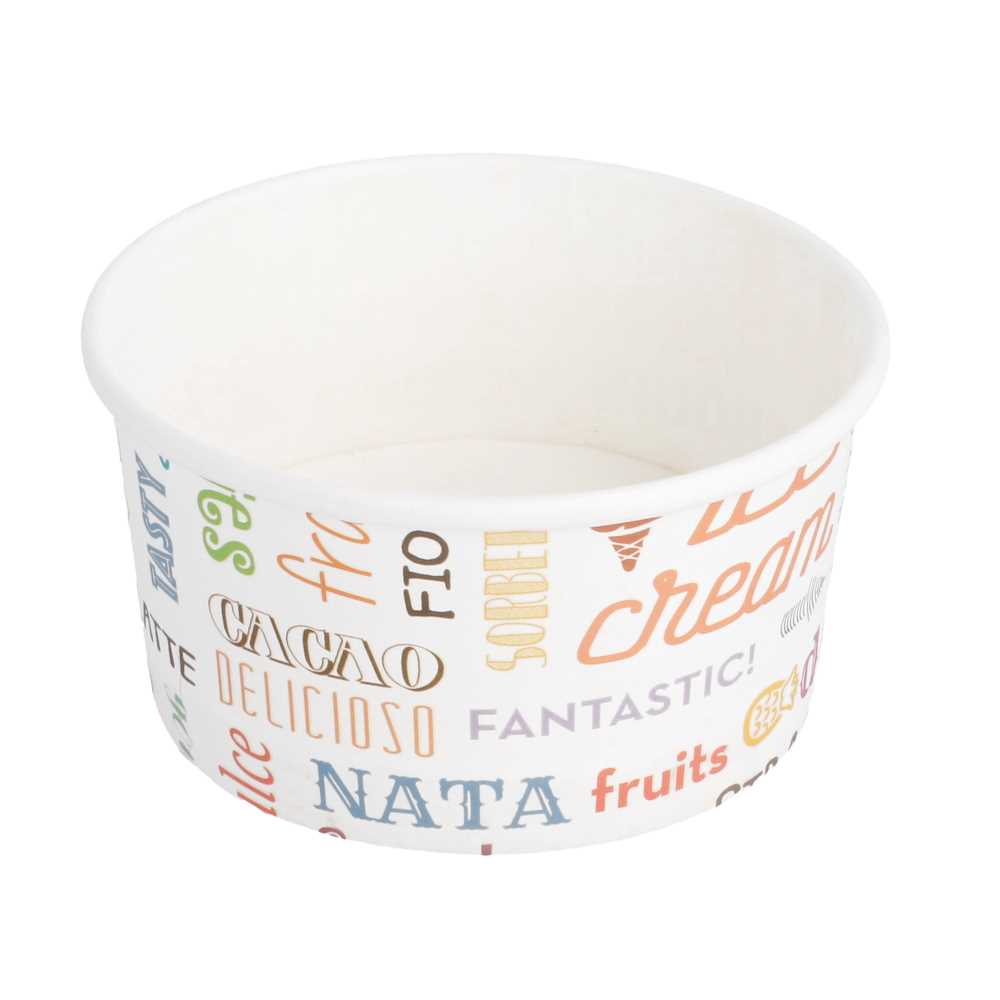 Tarrinas Helados 'Parole' 150 Ml 250 + 18 Pe G/M2 Ø8,5X4,5 Cm Blanco Cartoncillo (2000 Unid.)
