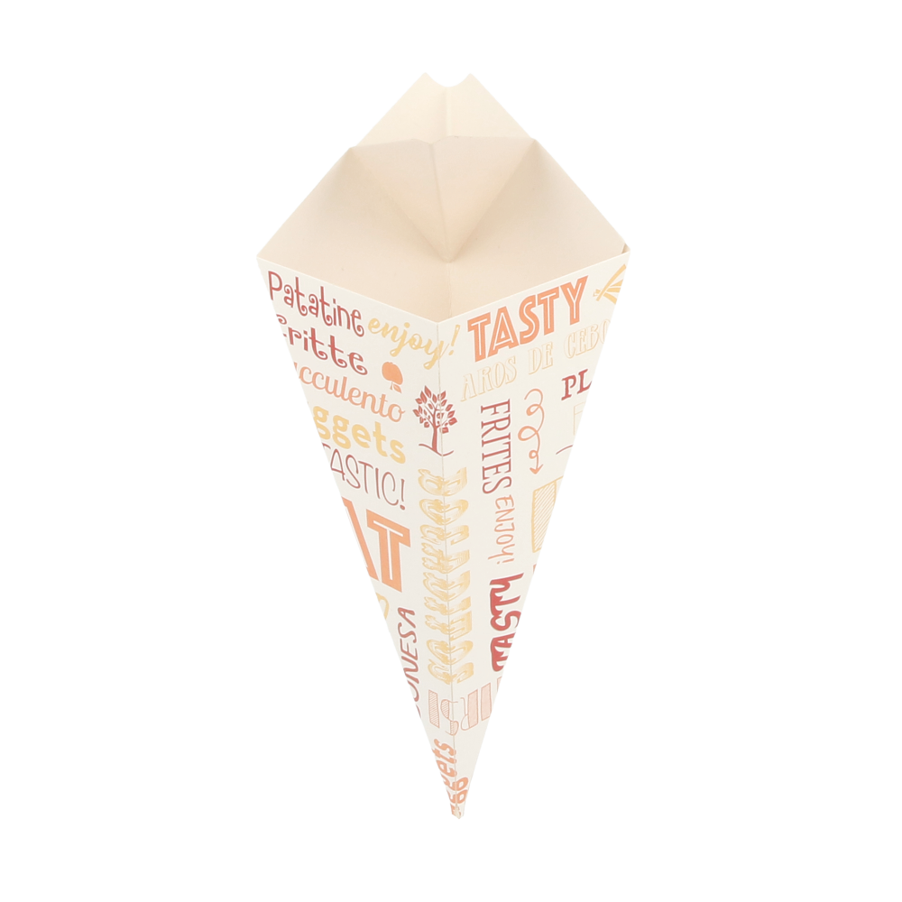 Cucuruchos Con Pestaña 'Thepack Parole' 100 G 230 G/M2 21X12,5 Cm Blanco Cartón Ondulado Nano-Micro (1600 Unid.)