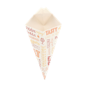 CUCURUCHOS CON PESTAÑA 'THEPACK PAROLE' 100 G 230 G/M2 21x12,5 CM BLANCO CARTÓN ONDULADO NANO-MICRO (1600 UNID.)