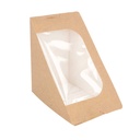 CAJAS SÁNDWICH TRIANGULAR DOBLE + VENTANA AUTOADHESIVO 'THEPACK' 220 G/M2 + OPP 12,4x12,4x7,5 CM NATURAL CARTÓN ONDULADO NANO-MICRO (500 UNID.)